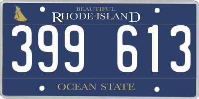 RI license plate 399613