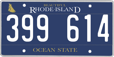 RI license plate 399614