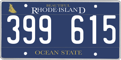 RI license plate 399615