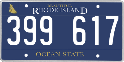 RI license plate 399617