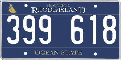 RI license plate 399618