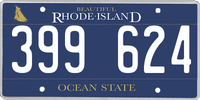 RI license plate 399624