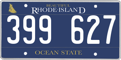 RI license plate 399627