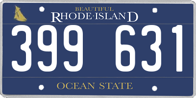 RI license plate 399631