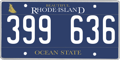 RI license plate 399636