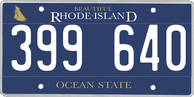 RI license plate 399640