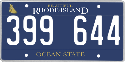 RI license plate 399644