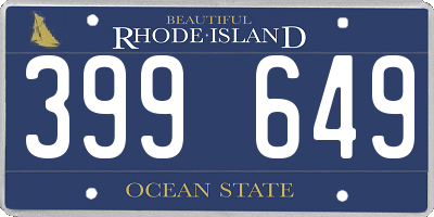 RI license plate 399649