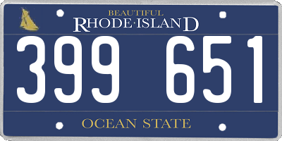 RI license plate 399651
