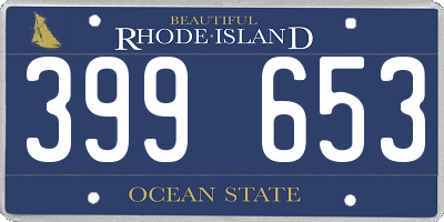 RI license plate 399653