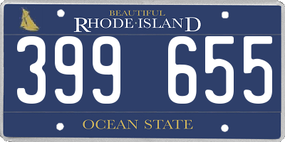 RI license plate 399655