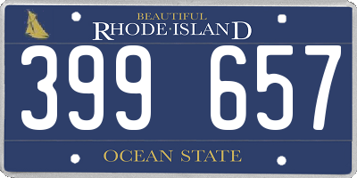 RI license plate 399657