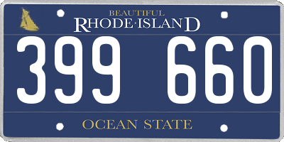 RI license plate 399660