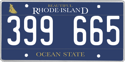 RI license plate 399665