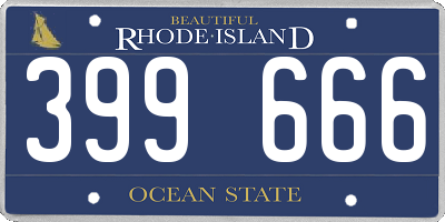 RI license plate 399666