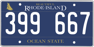RI license plate 399667