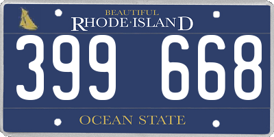RI license plate 399668