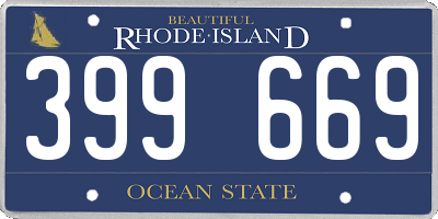 RI license plate 399669