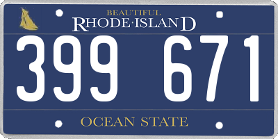 RI license plate 399671