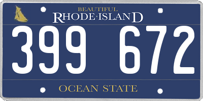 RI license plate 399672