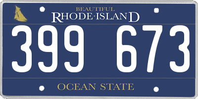 RI license plate 399673