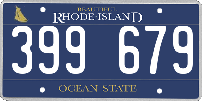 RI license plate 399679