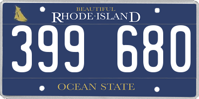 RI license plate 399680