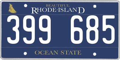 RI license plate 399685