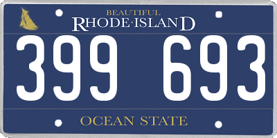 RI license plate 399693