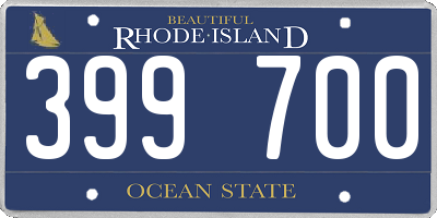RI license plate 399700