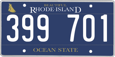 RI license plate 399701