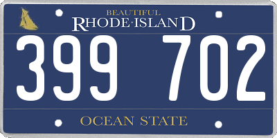 RI license plate 399702