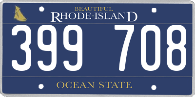 RI license plate 399708