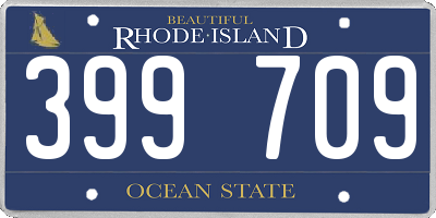 RI license plate 399709