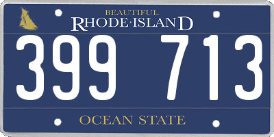 RI license plate 399713