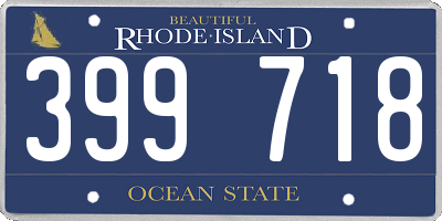 RI license plate 399718