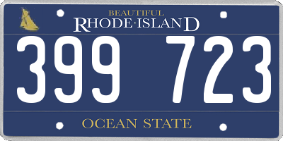 RI license plate 399723