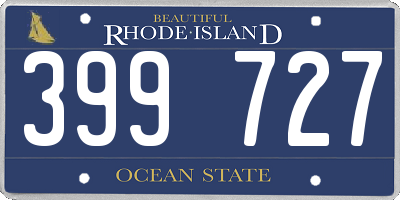 RI license plate 399727