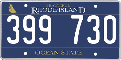 RI license plate 399730