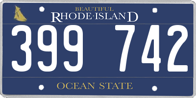 RI license plate 399742