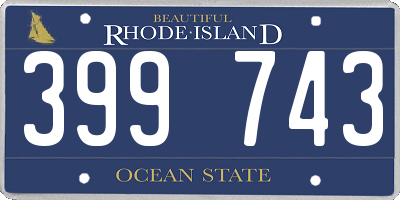RI license plate 399743