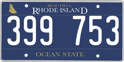 RI license plate 399753