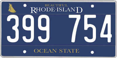 RI license plate 399754