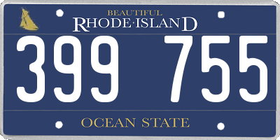 RI license plate 399755
