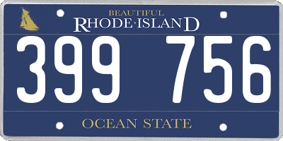 RI license plate 399756
