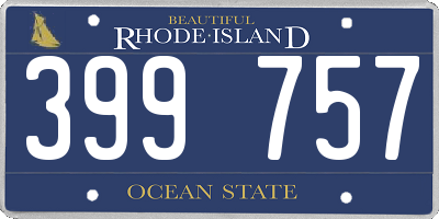 RI license plate 399757