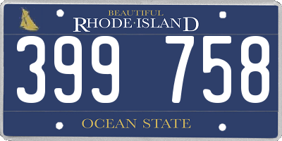 RI license plate 399758