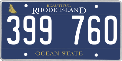 RI license plate 399760