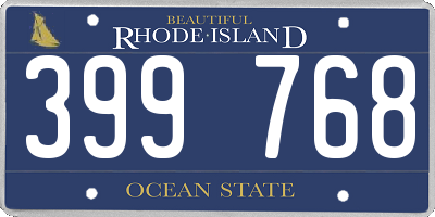 RI license plate 399768