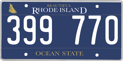 RI license plate 399770